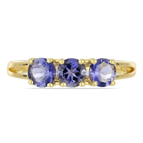 1.65 CT IOLITE GOLD PLATED SILVER RINGS  #VR033541